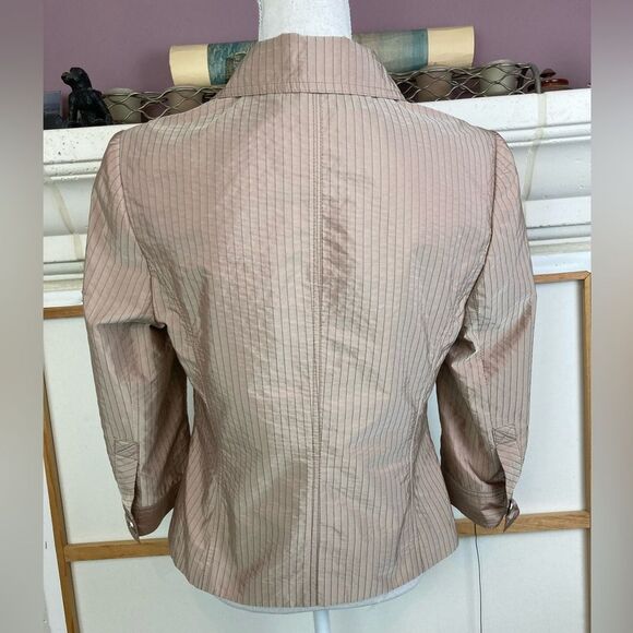 Finicky Filly Rare Elegant Blazer in Shimmery Pink w/ gray, zipped pockets - Picture 3 of 16